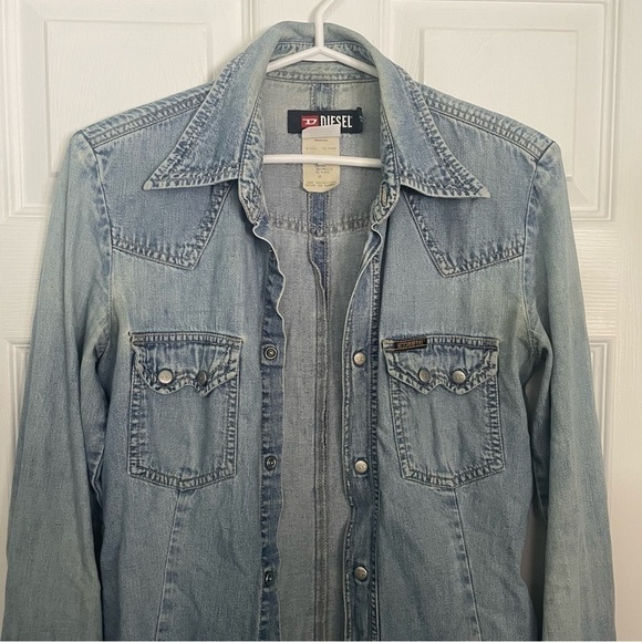 DIESEL Vintage Blue Jean Button Down Shirt Small - Picture 8 of 8